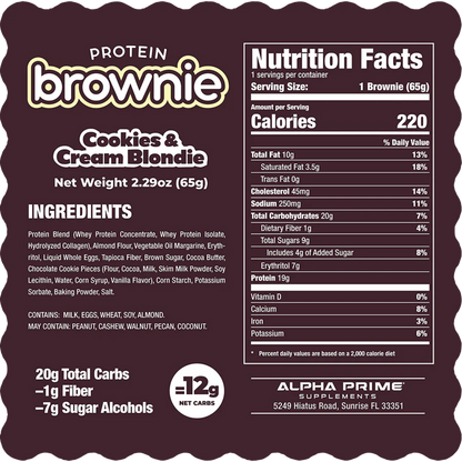 PRIME BITES PROTEIN BROWNIE